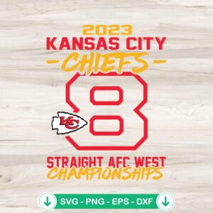 Kansas City Chiefs 8 Straight svg file for Cricut cutting machine