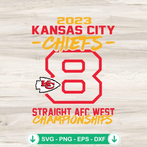 Kansas City Chiefs 8 Straight svg file for Cricut cutting machine