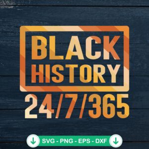 Black History 247 365 BHM SVG file for pride crafts