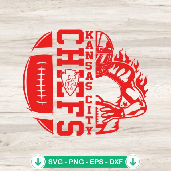Kansas City Chiefs Football Player SVG file for cutting