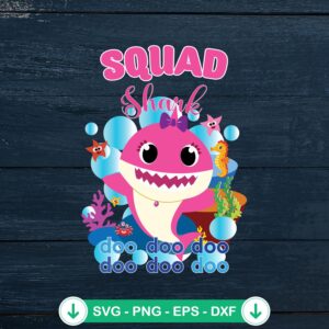 Squad Shark Doo Doo Doo SVG Files for Cricut