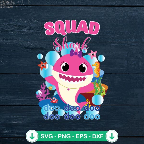 Squad Shark Doo Doo Doo SVG Files for Cricut