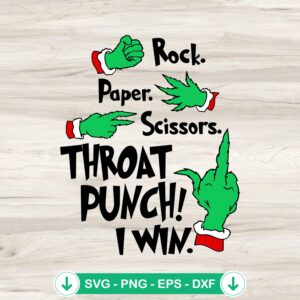 Rock Paper Scissors Throat Punch SVG file for Cricut cutting