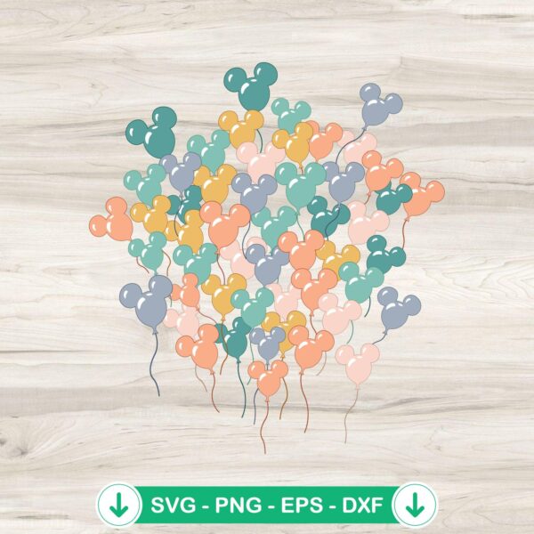 Disney Mickey Balloons SVG file for Cricut cutting machine