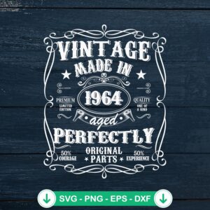 Vintage Made In 1964 svg file for cutting machines