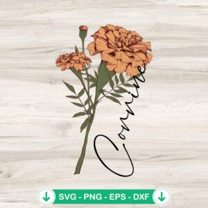 Corrine Flower Vintage SVG file for Cricut cutting machine