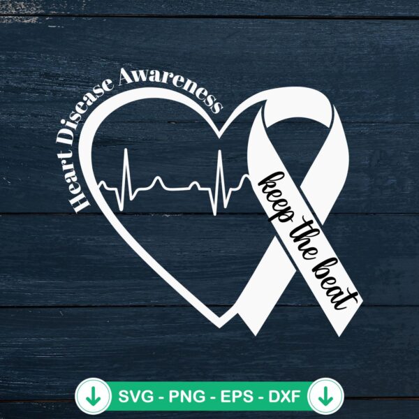 Keep The Beat Heartbeat svg file for heart disease awareness