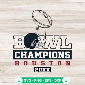 Football Bowl Champions SVG file for Houston Texan team
