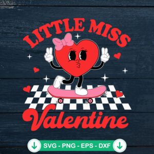 Groovy Little Miss Valentine SVG file for Cricut cutting