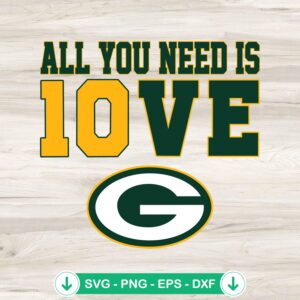 Jordan Love Football SVG file - Green Bay Packers logo cutting file