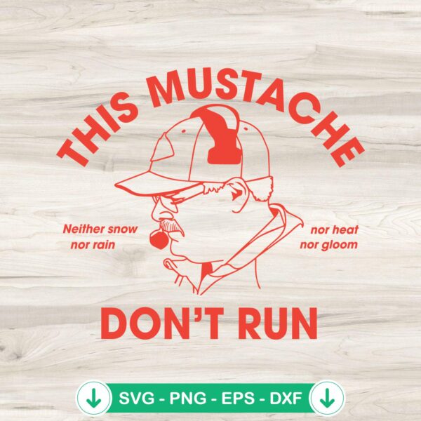 This Mustache Don't Run SVG file for Andy Reid - Kansas City Chiefs cutting file