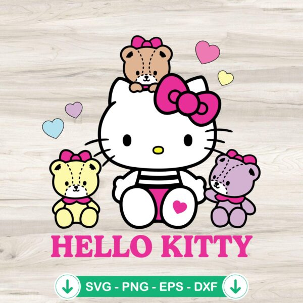 Hello Kitty with Tiny Chums SVG file for Cricut cutting machine