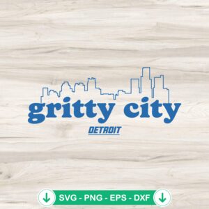Gritty City Detroit Skyline svg file for Cricut cutting machines