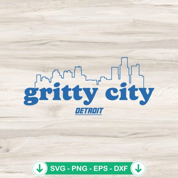 Gritty City Detroit Skyline svg file for Cricut cutting machines