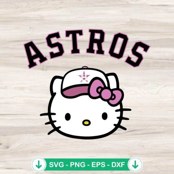 Astros Kitty baseball SVG file for Cricut and cutting machine