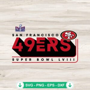 San Francisco 49ers Retro SVG file for Super Bowl LVIII 2024 cutting file