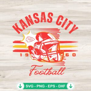 Kansas City Football 1960 Retro svg file cricut svg cutting file KC Chiefs Helmet Logo