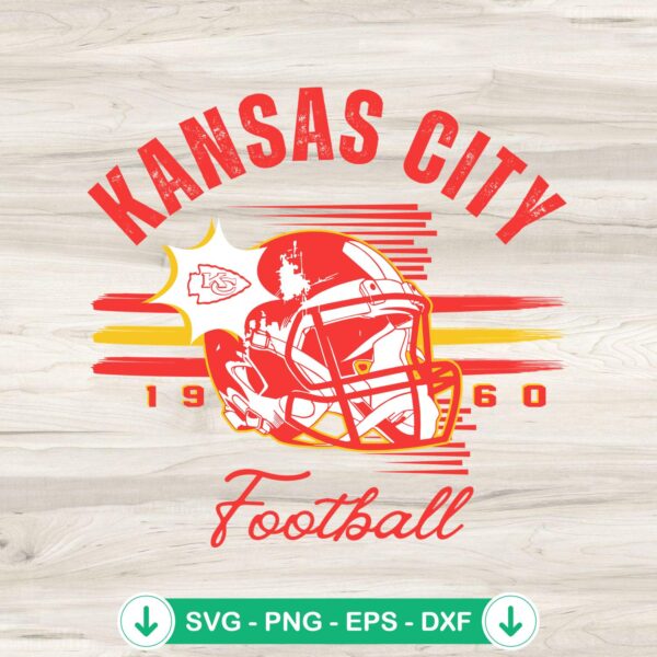 Kansas City Football 1960 Retro svg file cricut svg cutting file KC Chiefs Helmet Logo