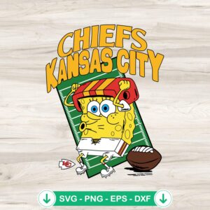 Spongebob Kansas City Chiefs SVG file for Super Bowl LVIII