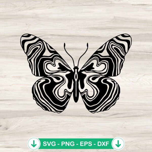 Psychedelic Butterfly SVG file for cutting projects