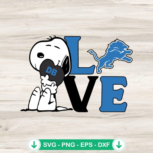 Snoopy Love Detroit Lions svg file, cricut svg cutting file