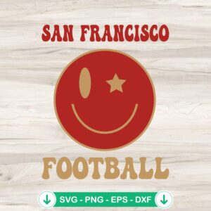 San Francisco Football Smiley Face SVG file for Cricut cutting machine