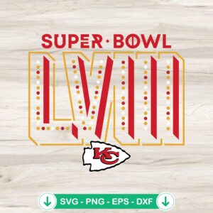 Super Bowl LVIII KC Logo svg file for Kansas City Chiefs football