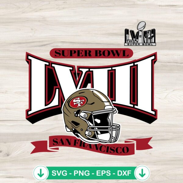 Super Bowl LVIII Retro SVG file - San Francisco 49ers Helmet cutting file