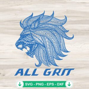 All Grit Lions Logo Vintage SVG file for Cricut SVG cutting file