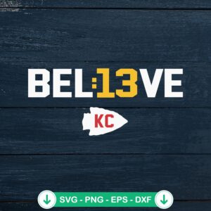 Believe Mahomes SVG file for Cricut cutting machine