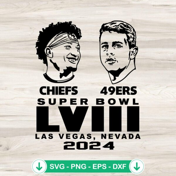 Patrick Mahomes Chiefs svg file for Super Bowl LVIII 2024