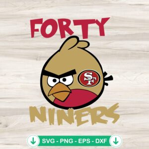 Forty Niners Angry Bird SVG file, cricut cut file for sports