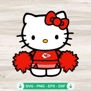 Hello Kitty KC Chiefs Cheerleader SVG file for cutting machines
