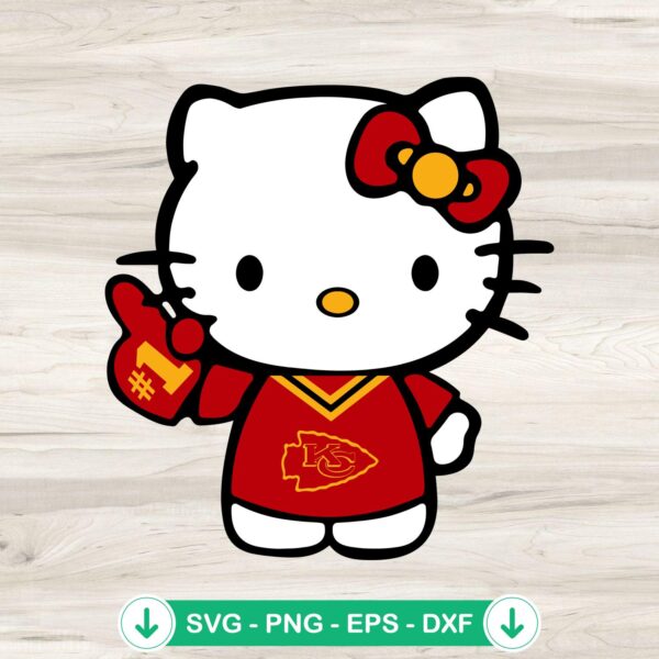 Kansas City Chiefs Hello Kitty #1 svg file, cricut svg, cutting file
