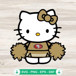 Hello Kitty SF 49ers cheerleader svg file for cutting machine