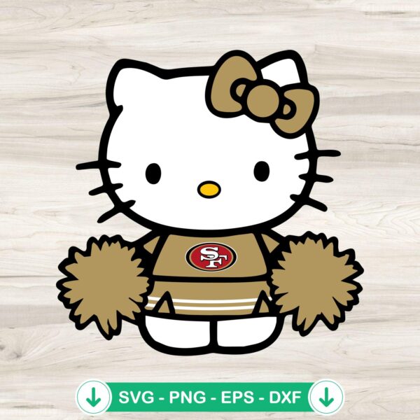 Hello Kitty SF 49ers cheerleader svg file for cutting machine