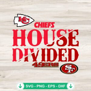 House Divided 2024 SVG file for Kansas City Chiefs vs San Francisco 49ers