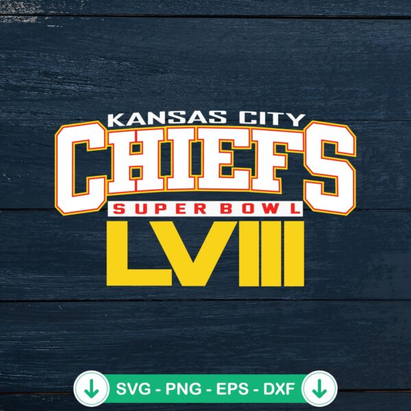Retro Kansas City Chiefs Football SVG file for Super Bowl LVIII