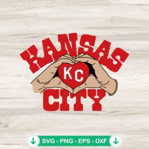 Kansas City Chiefs Heart Hands SVG file for cutting machine
