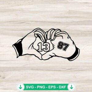 Swift Kelce Gloves Hands Heart 87 SVG file for cricut cutting
