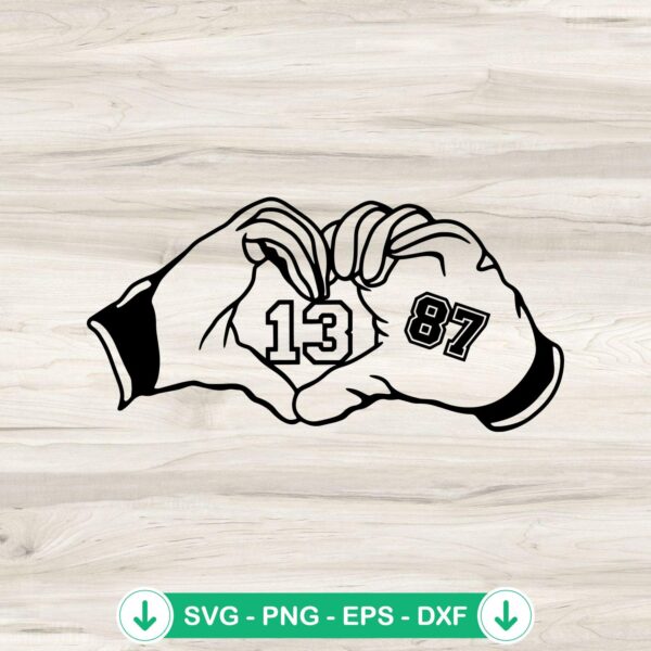 Swift Kelce Gloves Hands Heart 87 SVG file for cricut cutting