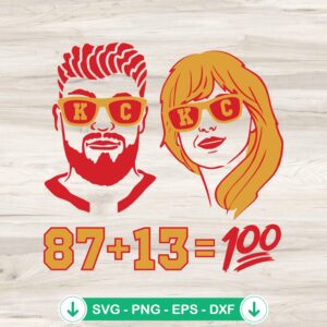 87 13 Taylor Swift Travis Kelce SVG file for Cricut cutting