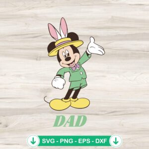 Mickey Mouse Easter Bunny Dad SVG file for cutting machines