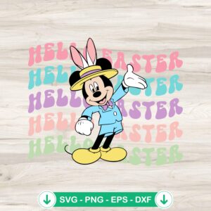 Mickey Hello Easter Bunny Vibes SVG file for Cricut and cutting machine