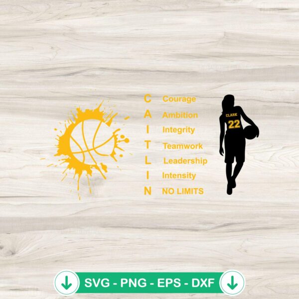 Caitlin Clark SVG file for Iowa Hawkeyes basketball cutting file