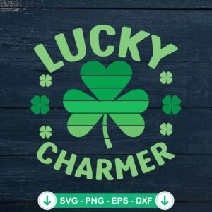 Lucky Charmer Shamrock svg file for St. Patrick's Day cutting file