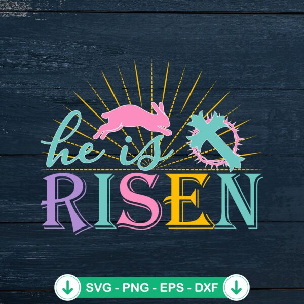 He Is Risen Rabbit Cross svg file for Cricut and DIY crafts