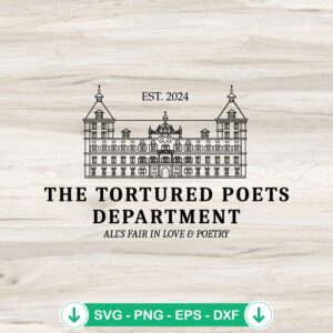 Trendy The Tortured Poets Department SVG file for Cricut