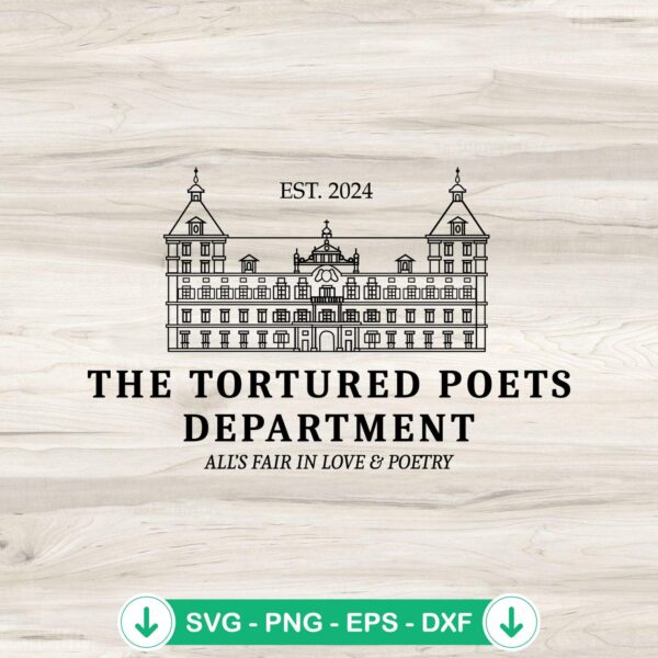 Trendy The Tortured Poets Department SVG file for Cricut