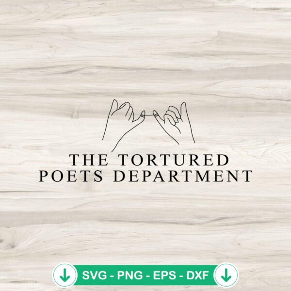 Hands The Tortured Poets SVG file for Cricut cutting